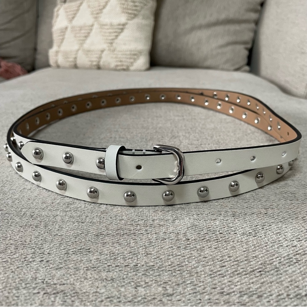 {Rebecca Minkoff} belt white double wrap studded